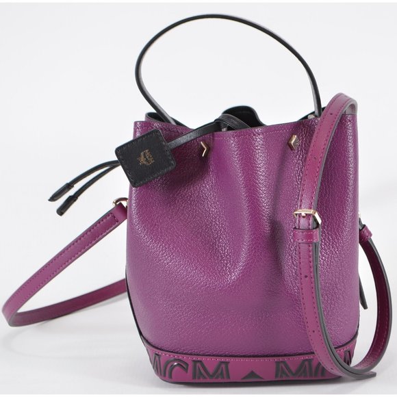 MCM Leather Contrast Logo Mini Crossbody Purse Bag - Picture 4 of 11